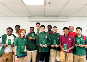 Celebrating the end of a successful basketball season Celebrating the end of a successful basketball season