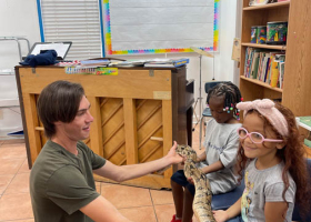 Student Miles shows his amazing collection of reptiles 2022/23