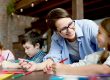 Creative teacher helping students