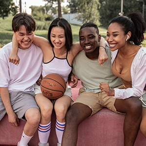 playing with friends