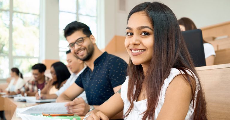 students learning in classroom