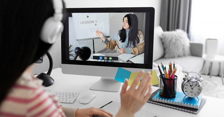 watching class via computer