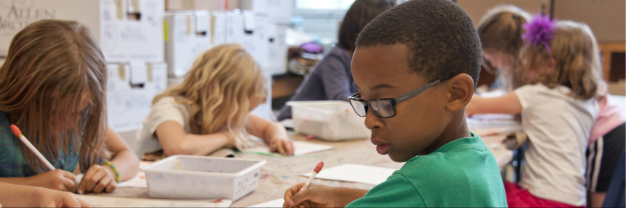 kids studying in the classroom