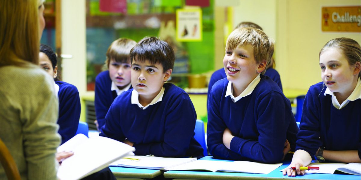 kids-in-classroom Teacher and students