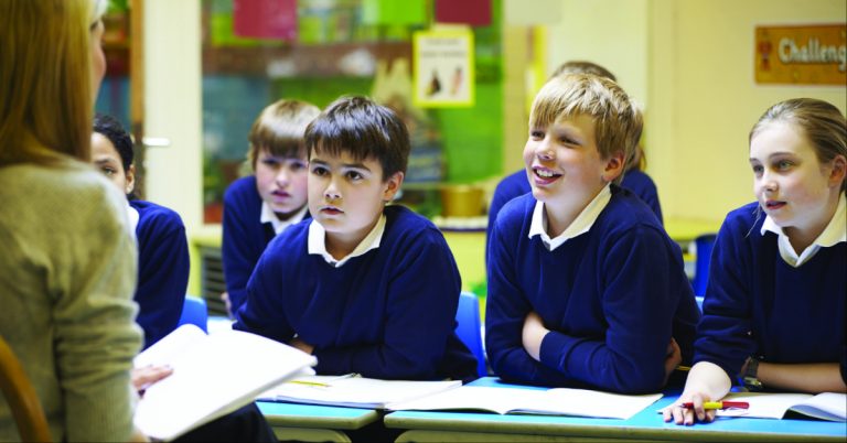 Teacher and students