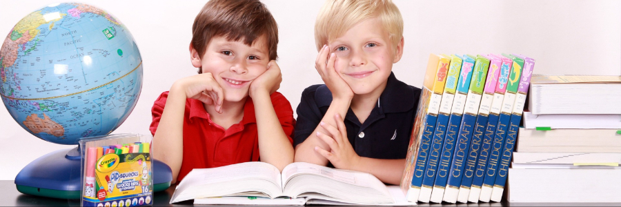 Two boys with books