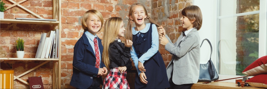 School kids spending time together