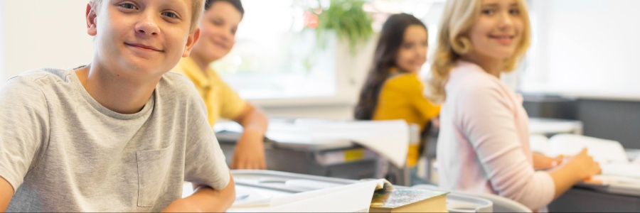 Kids sitting in the classroom